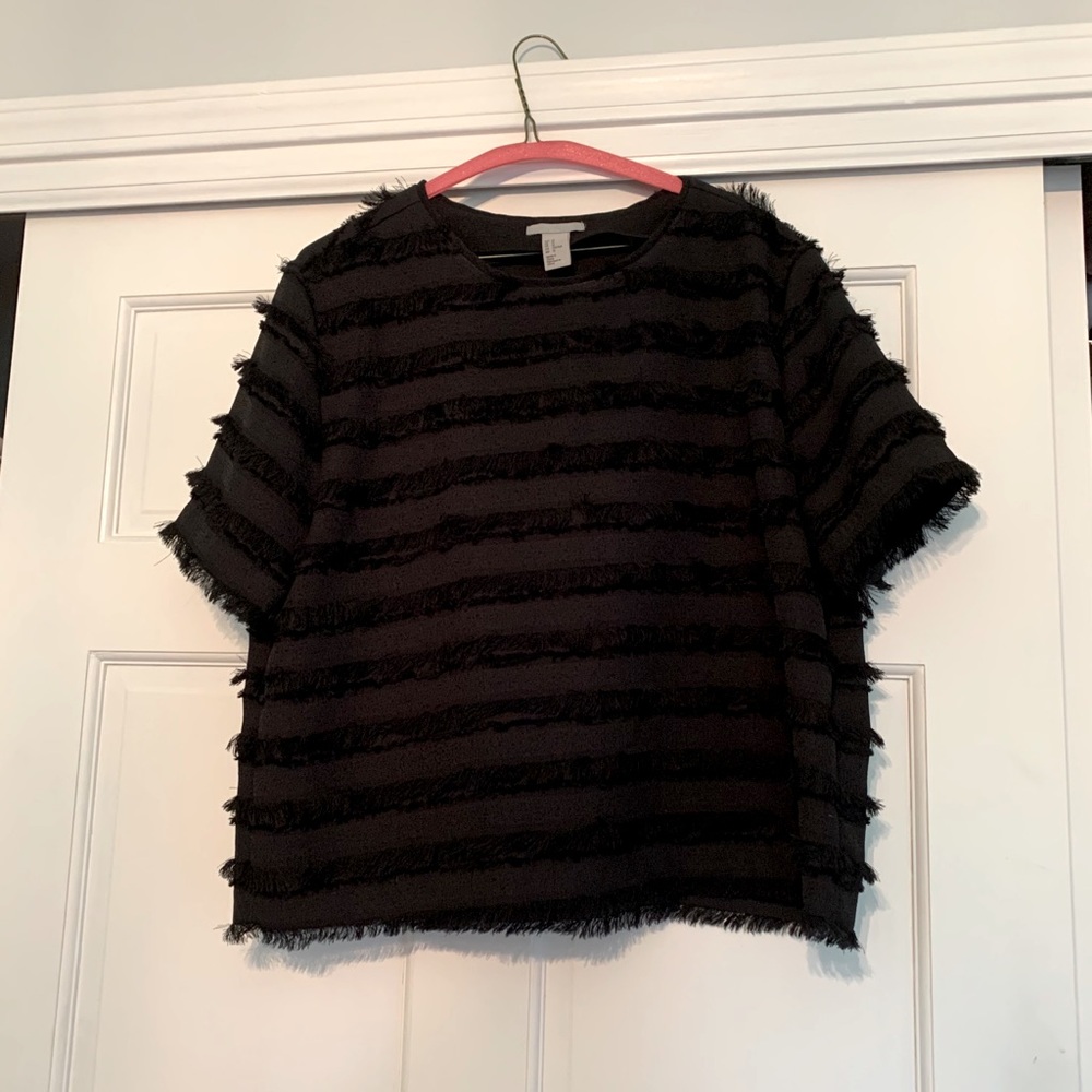H&M boxy fringe top